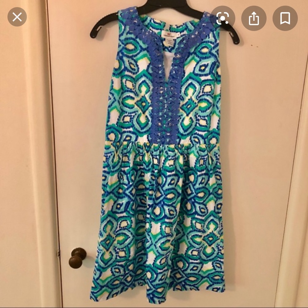 Vineyard Vines | blue, green, yellow dress